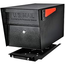 Mail Boss 7500 Mail Manager Pro Curbside Security, Black Locking Mailbox with House Numbers, Mounting Plate and Pull Out Mail Tray