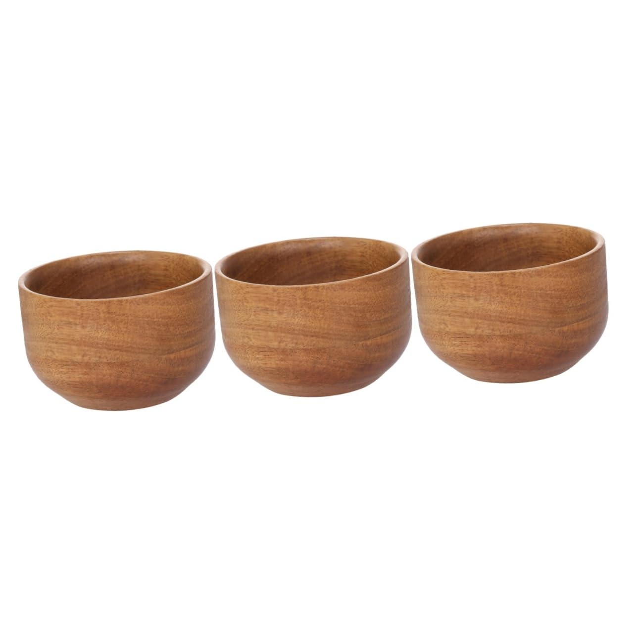 PartyKindom 3pcs Wooden Shave Soap Bowl Men's Shaving Bowl Shaving Cream for Home Barber Shop