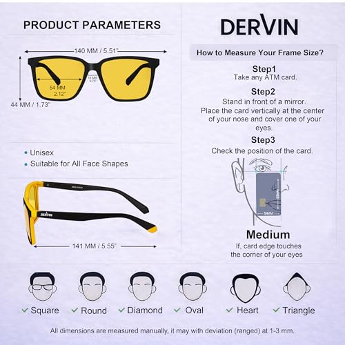 Image of Dervin UV Protected Yellow Lens Driving Polarized Sunglasses for Men & Women