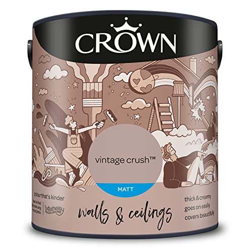 CROWN 2.5L Breatheasy MATT Emulsion Paint for Walls & Ceilings - VINTAGE CRUSH