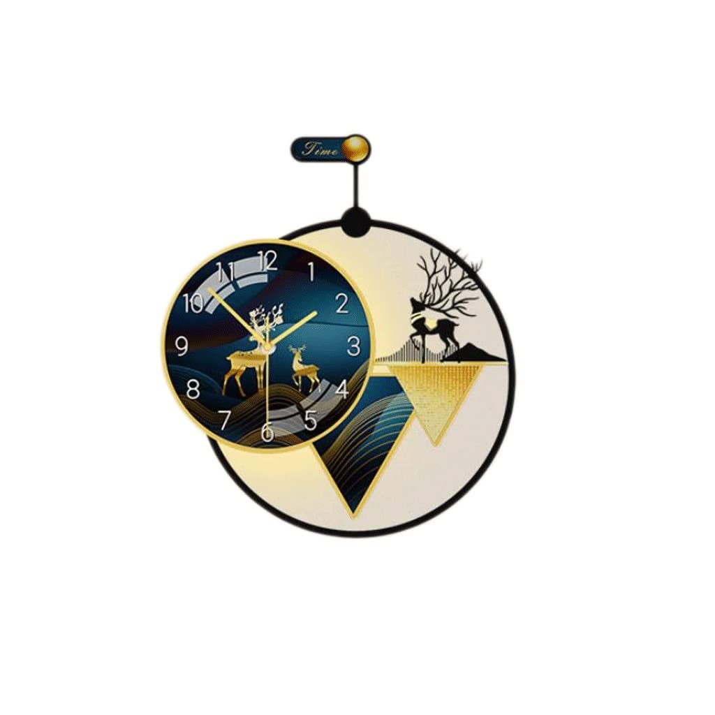 Horloge murale moderne de luxe style épuré lumineuse de salon taille L en métal