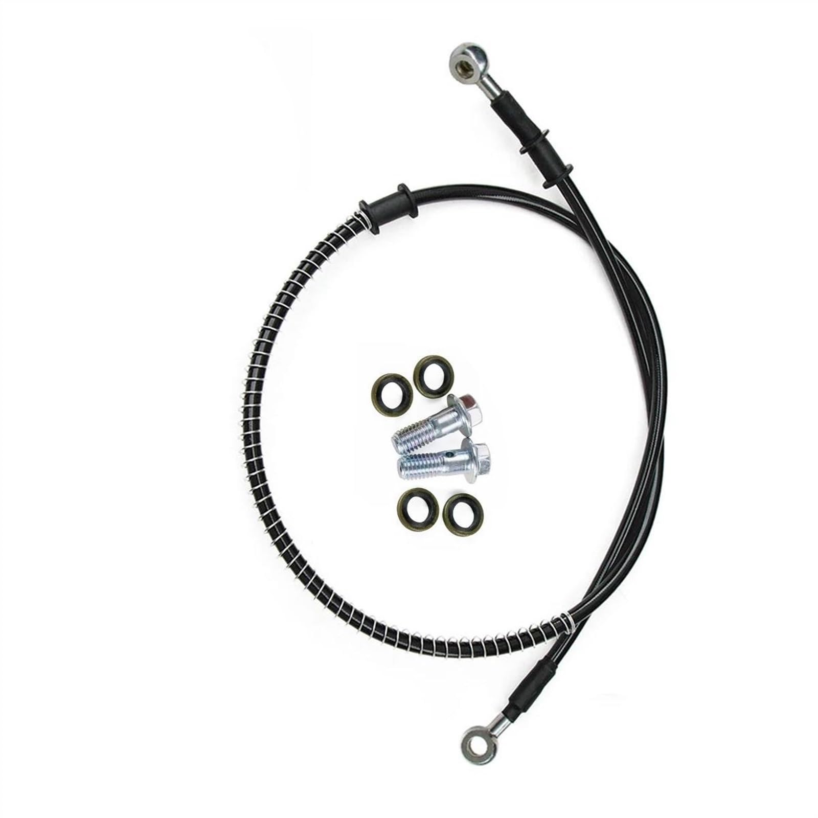 Motorbike Part 400mm-2300mm M8 0° Motorcycle Braided Steel Hydraulic Brake Line Clutch Oil Hose Tube Pipe(1500mm)