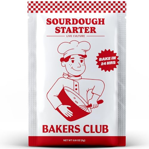 Image of Bakers Club Rapid 24-Hour Sourdough Starter Culture - Makes 5 Batches - Mix, Ferment & Bake Next Day - Tangy Flavor without Weeks of Waiting - Best Dehydrated Sour Dough Starter for Home Bread Bakers