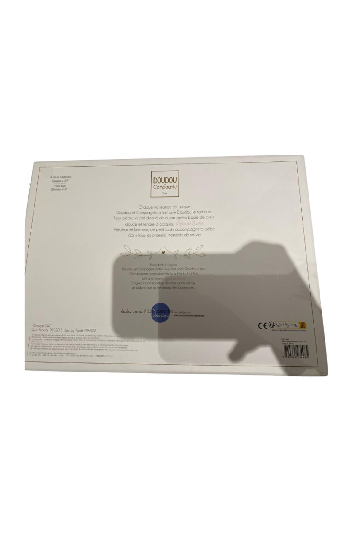 Doudou et Compagnie - Protège Carnet De Santé Bébé + Doudou Lapin - 32,5cm X 23,5cm - Rose - Coffret Cadeau De Naissance - Lapin De Sucre -DC3498