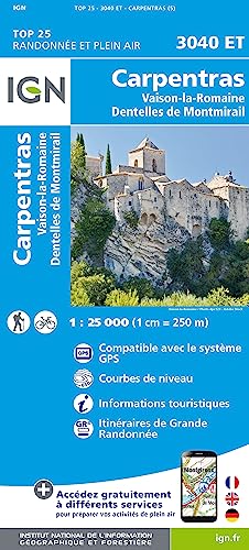 Carpentras / Vaison-la-Romaine / Dentelles de Montmirail (3040ET): 1:25000 (TOP 25)