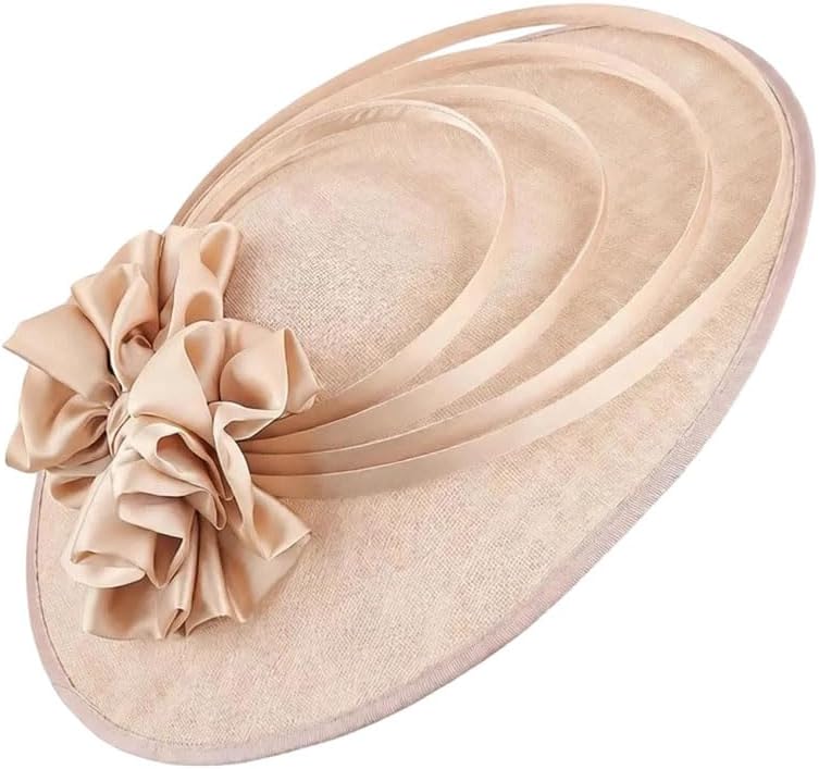 Women's Large Flower Hat Luxury Style for Church Wedding Cocktail Tea Party Balaclava