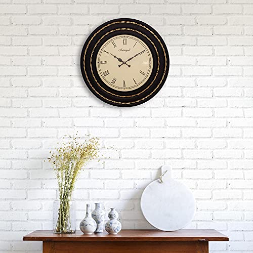 Image of INTRIGUE Vintage Heavy Embossed Brass Wall Clock for Home | Office | Hall | (18 in. Roman Dial)