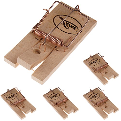 Powerpreise24 Rattenfalle - Klassische Schlagfalle als zuverlässige Hilfe vor Schädlingen in Haus und Garten - SPARSETS, Menge:5er Set