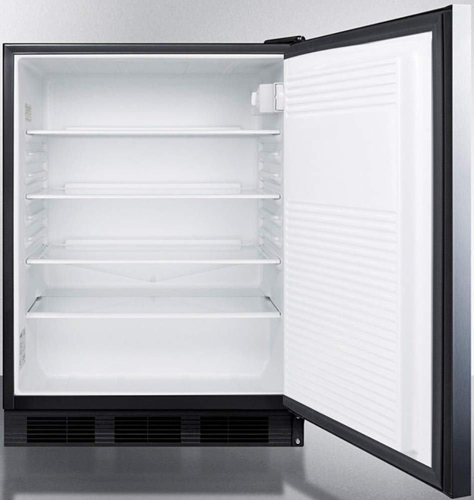 Summit Appliance Ff7bksshhada 24" Wide All-Refrigerator, ADA Compliant; 5.5 Cu.Ft; Stainless Steel Door; Automatic Defrost; Adjustable Glass Shelves; Adjustable Thermostat on Fridge.com - View 3