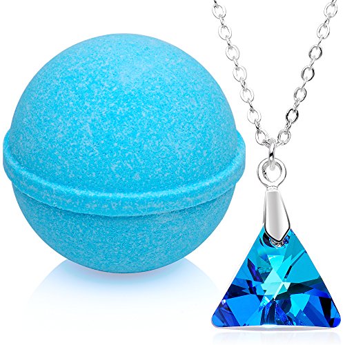 Bath Bomb with Necklace Created with Crystal Extra Large 10 oz. Made in USA