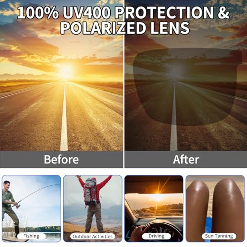 Polarized Sunglasses Clip-on for Men, Lightweight Clip on Sun Lenses with UV Protection for Driving Fishing Golf4