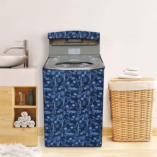 Image of Lithara Top Load Fully Automatic Washing Machine Cover for LG, Samsung, IFB, Whirlpool, Suitable for 6 KG & 6.5 KG - Waterproof, Dustproof Cover (Print-4)