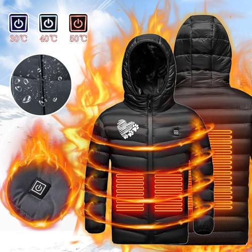 Children Heated Jacket Boys Girls Hoodie Down Coat USB Charging Heated Outwear 3 Heating Zones Heating Body Warmer2