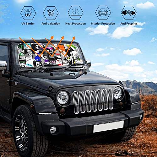 Anime Windshield Sun Shade, Japanese Animation Car Sunshade,Car Windshield Sun Shade，Fits Most Car Front Windshield. #TOP7