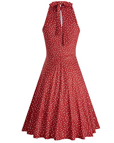 Image of OUGES Women's Halter Neck Floral Summer Casual Sundress 2026