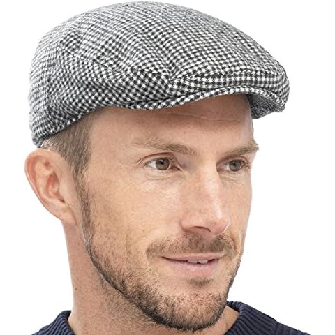 Tom Franks Black Check Flat Cap L/XL Cover
