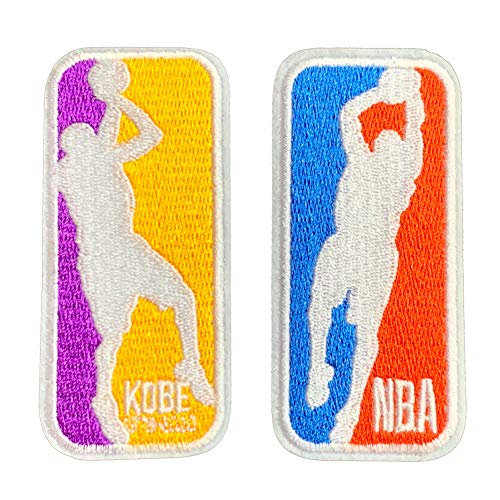 2 Pieces"Black Mamba" Kobe The Kobe Forever Basketball 8/24 NBA Basketball Logo Iron On Sew On Embroidered Patch Badge Applique Emblem Sign Sports Motif Decal 3.3 x 1.4 inches (8.5 x 3.5 cm)