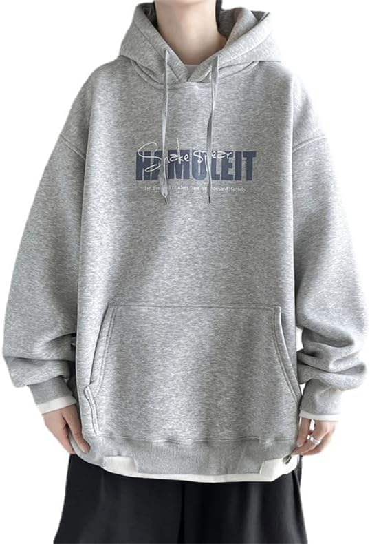 CYee Acubi - Sudadera gótica con capucha para hombre, diseño Grunge Y2k, letras gráficas, Dark Academia de manga larga