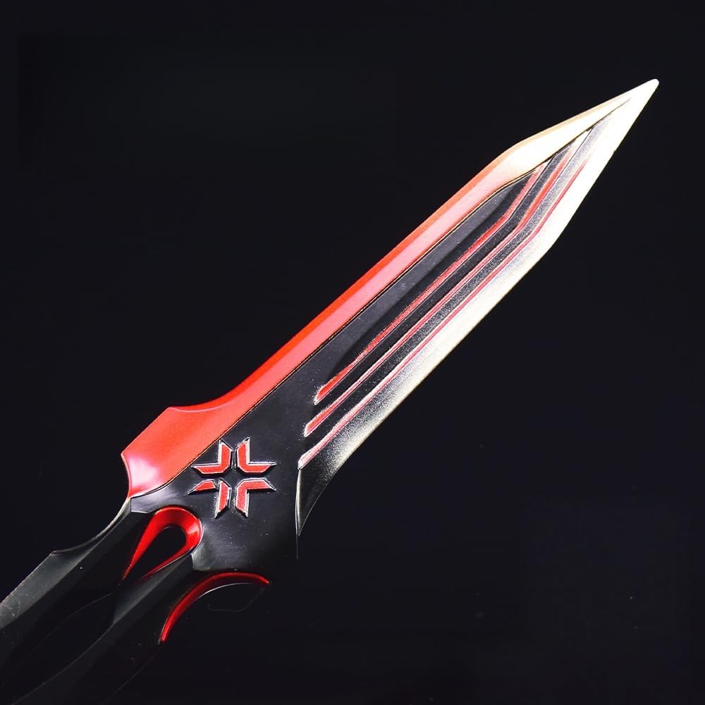 Superbuybox Valorant 2026 VCT Sigil Knife Martial Arts Knives Game Collection Desk Decor Backpack Pendant Gift (Black Red)