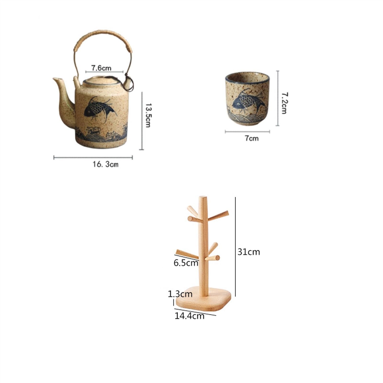 dzbanek na wodę Zestaw ceramicznych czajników i filiżanek do herbaty