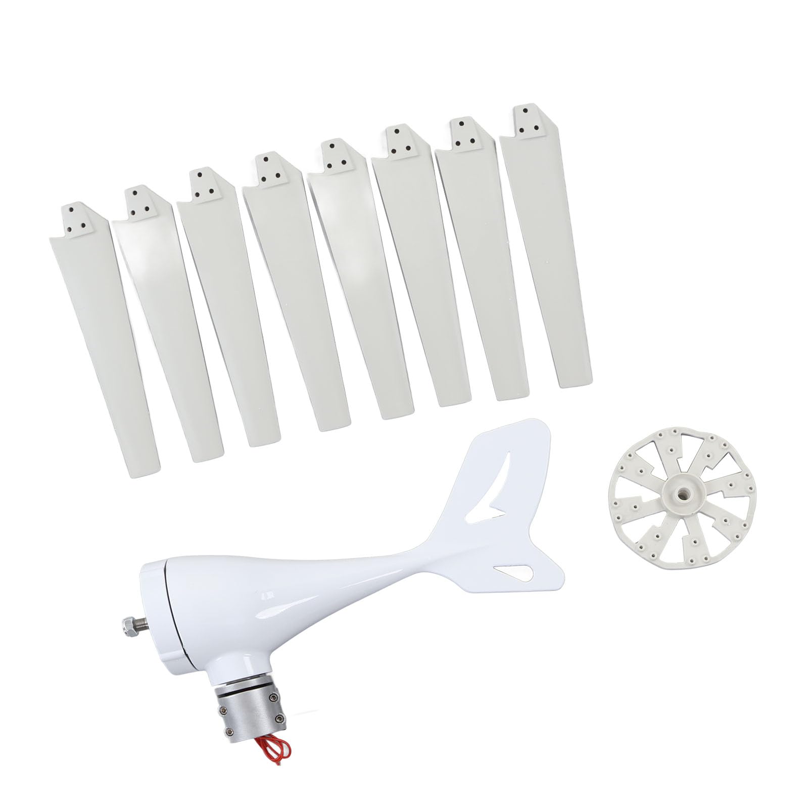Generador eólico silencioso 600W 8 palas, controlador MPPT integrado, arranque baja velocidad 2,5m/s, imán permanente NdFeB para hogar y, energía renovable eficiente