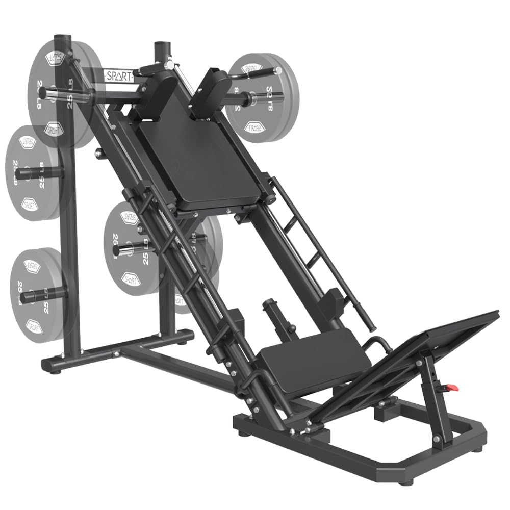 SPART Leg Press Machine, Professional Leg Press Hack Squat Combo with Linear Bearing, 1800LBS Heavy Duty Lower Body Special Weight Machine with Weight Storage for Glute, Ham and Thigh in Home Gym