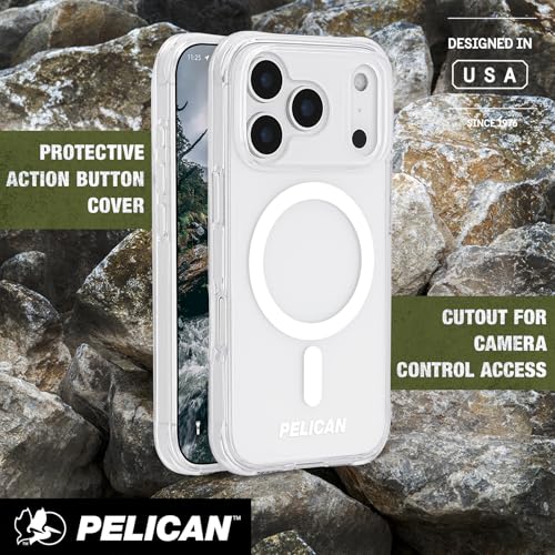 Image of Pelican Ranger iPhone 17 Pro Case - Compatible with MagSafe - Clear | Rugged Magnetic Phone Case with 14ft Military-Grade Drop Protection - Heavy Duty Phone Cover for iPhone 17 Pro