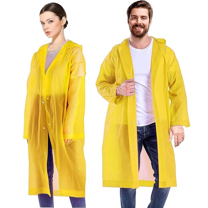 Clokify Unisex Raincoat With Hood Waterproof Rain Poncho | EVA Material | Reusable | Lightweight | Universal Size | Raincoat for Men and Women