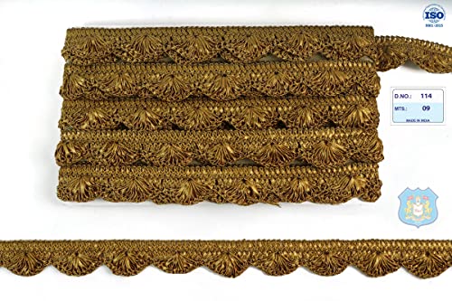 Image of Small Handwork Pankha Jhalar Zari Lace Border Reel for Saree, Dupatta, Fall, Decoration, Bag, Kurtis (9 Meter) (Matte)
