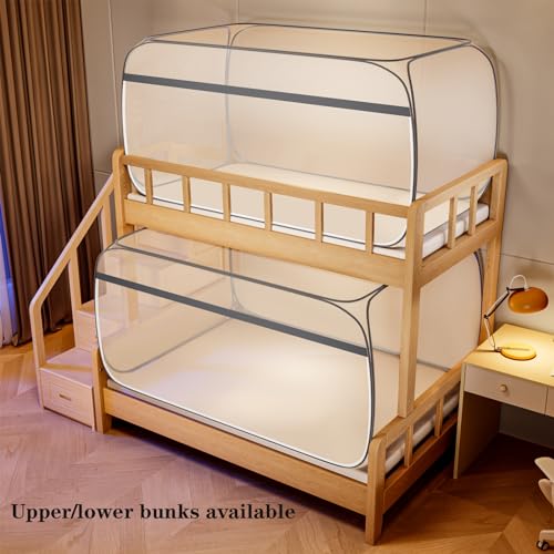 Image of Pop-Up Dorm Mosquito Net Tent Wide Roof,Portable Folding | Canopy Curtains with Bottom for College Bed Room Yard Outdoor,Easy to Install and Wash for Standard Size L78 x W39 x H43