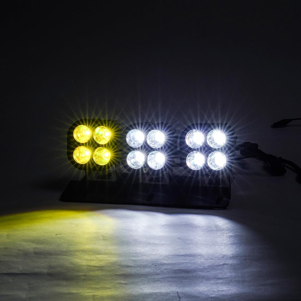 Tri-Zone LED Fog Lights for Ford Bronco 2021-2025 & 2026 Modular Bumper, Dual Color White/Amber DRL & Turn Signal, Works with AUX Switches, Carbon Steel Housing, 2/4-Door (Not for Sport)