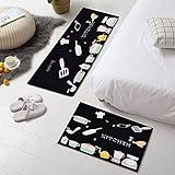 Juego de 2 Alfombras de Cocina: Alfombra de cocina * 2 piezas, 40 * 60 CM + 40 * 120 CM. Nuestras alfombras de cocina le ayudan a mantener su hogar limpio y ordenado. El tapete también se puede utilizar en entradas interiores, pasillos, dormitorios, balcones, porches, etc.