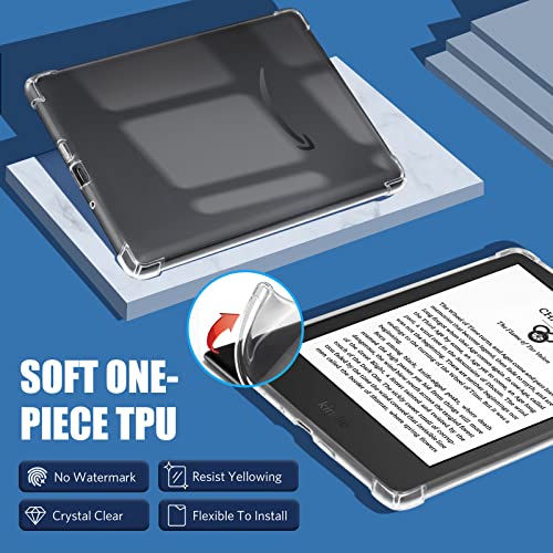 Image of CoBak Clear Case for 6 Inch Kindle 10th Generation (2019 Released) - Shockproof Ligthwheight Slim Soft TPU Back Cover, Clear