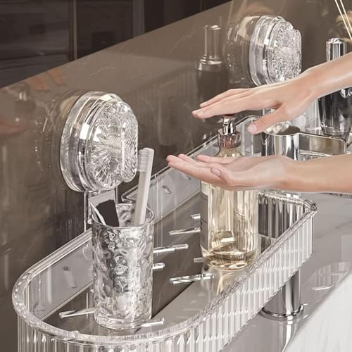 Organizador con ventosa para baño y estante de cocina extraíble 3