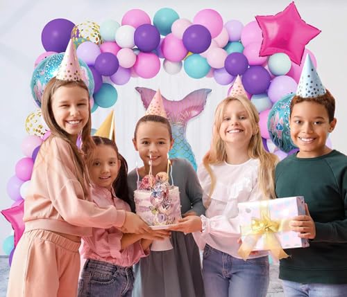 Image of Rozi Decoration Mermaid Balloons for Birthday Decoration Items Set of 63 Pcs Combo Kit - Mermaid Theme Birthday Decoration Kit