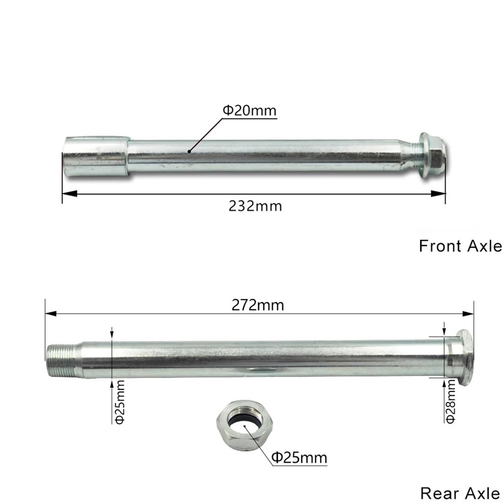 Ejes cardán para moto Accesorios para motocicleta, eje delantero y trasero,  eje de rueda con kit de tuercas, apto para Honda CRF250R, CRF250X, CRF450R,  CRF450X. Árbol de transmisión de moto(Rear) : Amazon.es: