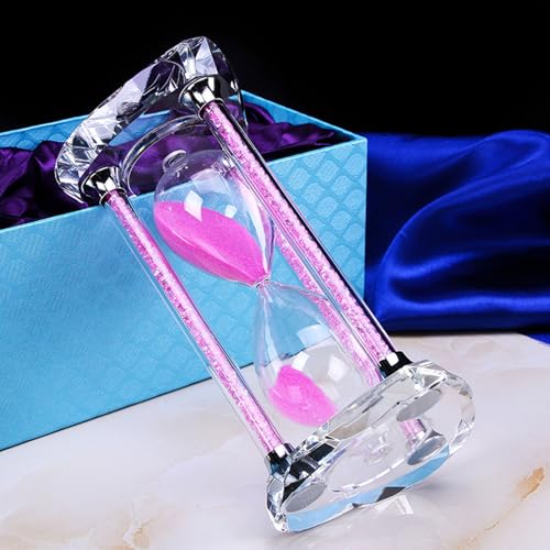 Sablier cristal 30 min romantique avec boîte : le cadeau idéal