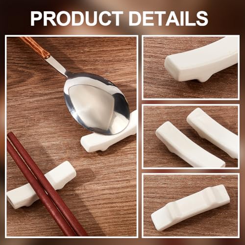 Miniatura 6 de Pligreat 10 Pcs Soporte De Palillos De Porcelana Soporte De Palillos De Cerámica Japonesa Soporte De Palillos Para Soporte De Tenedor De Cuchara Restraunt Decoración De Mesa De Cena De Hotel