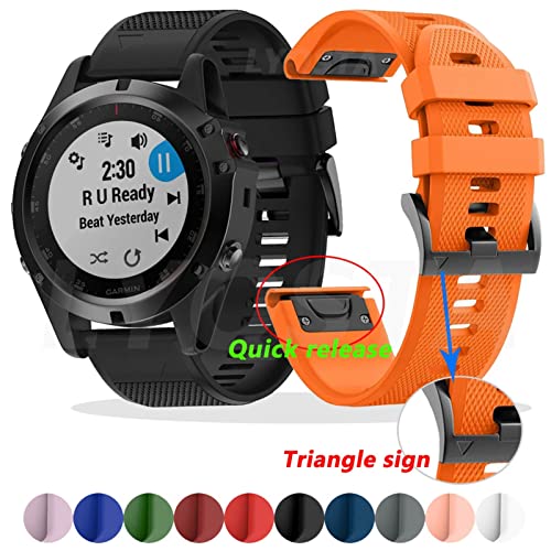 Correa de silicona inteligente para Garmin Fenix 3 HR y 945 con pasador de acero inoxidable 2
