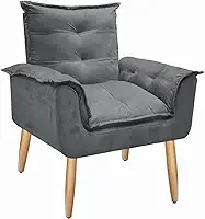 Poltrona Opala 01 Lugar Lisa AkiSalla Móveis (Cinza)