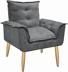 Poltrona Opala 01 Lugar Lisa AkiSalla Móveis (Cinza)