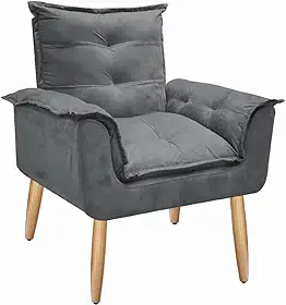 Poltrona Opala 01 Lugar Lisa AkiSalla Móveis (Cinza)