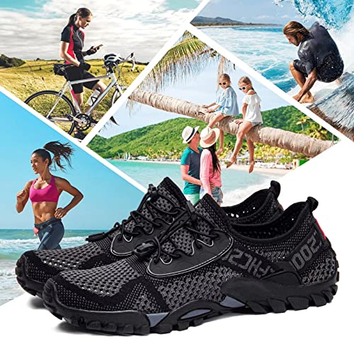 Image of SOBASO Water Shoes Women Men Quick Drying Swim Beach Aqua Shoes for Water Sport Diving Hiking Sailing Travel