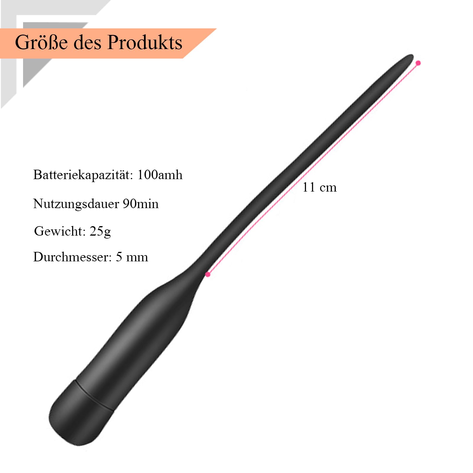 BDSMYEE Dilatatore Uretra Vibratore in Silicone con 10 Modalità di Vibrazione, Stimolazione del Pene Masturbatore Giocattolo Erotico Sessuale per Uomini (Corto)