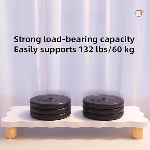 Miniatura 5 de Monitor Stand Set for Desk, Wooden Monitor Riser with Storage Shelf, Computer Monitor Stand for Living Room, Office(Brown,L27.6")