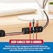 VELCRO Brand Cord Organizer for Desk Cable Management, Nightstand Organization, Unique Dual Function Cable Sleeve Cord Keepers Combo, Holds Wires for Easy Access, Route to Hide, Medium 2pk Black