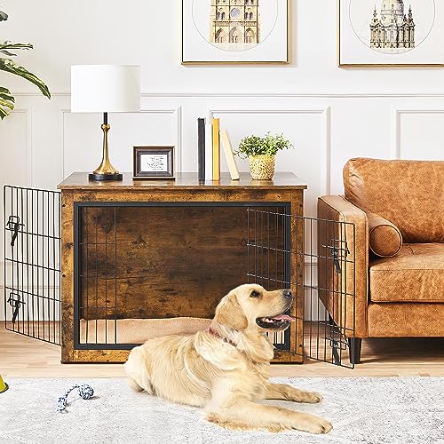 Image of Yaheetech 40in Wooden Dog Crate Furniture w /Cushion for Medium /Large Dogs