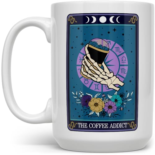 Taza de cerámica Tarot para amantes del café 15 oz miniatura 1