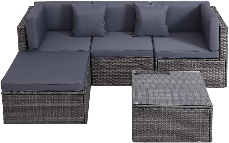 Panana Rattan Garden Furniture Set 4 Seater Sectional Modular