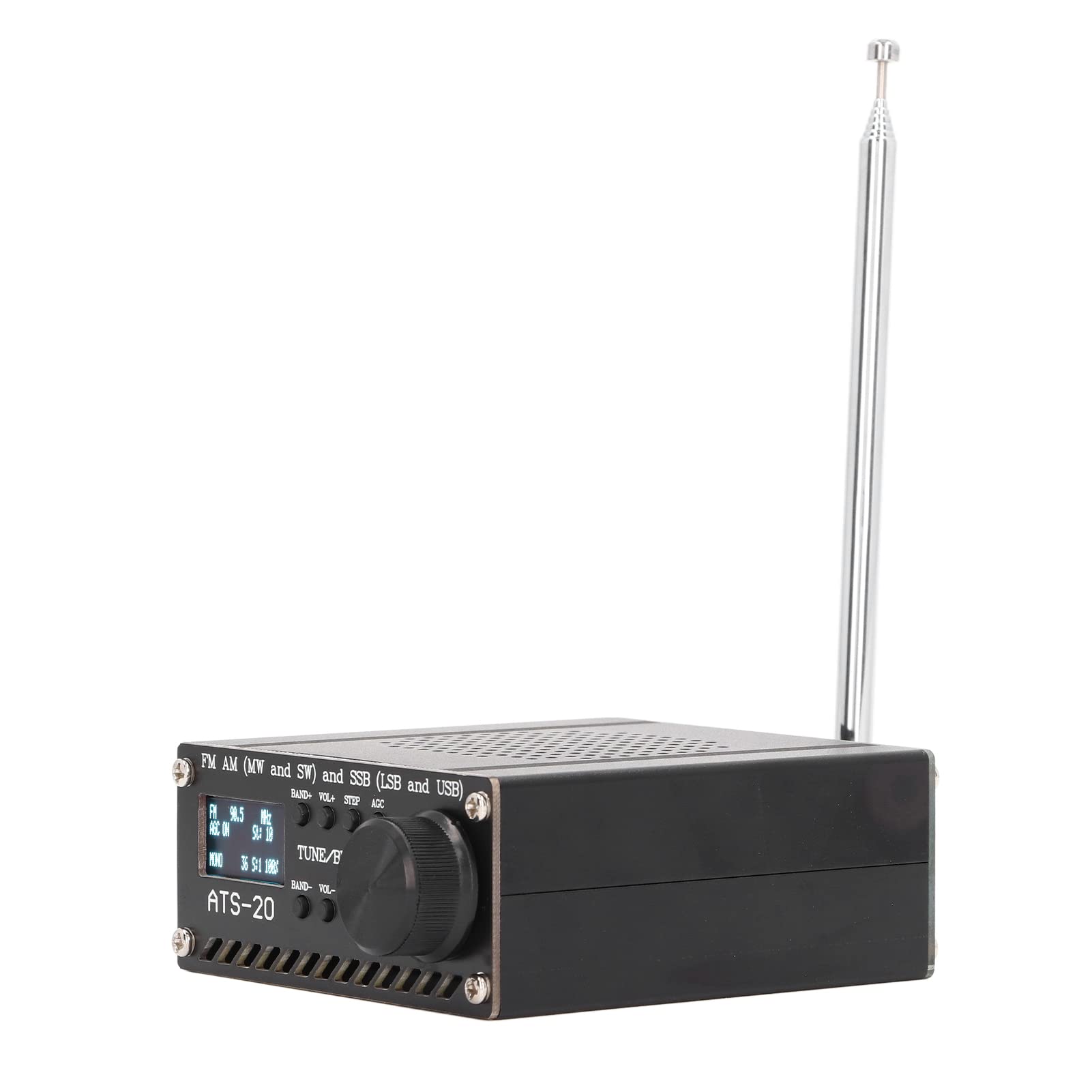 Récepteur radio bande complète portable, scanner radio Chargement USB Interface d'antenne ATS-20 BNC SI4732 pour casque 3,5 mm
